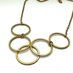 Gold-Tone Statement Necklace With Interlocking Circle Design by AVON